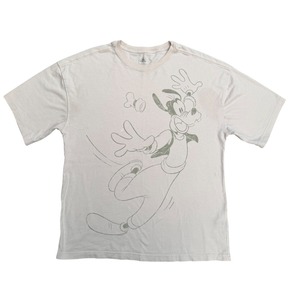 Disney Goofy Graphic Tee Tan The Underdog Always Comes Out On Top STAINS Small